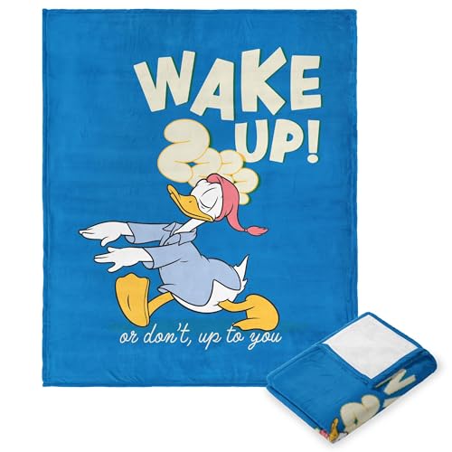 NORTHWEST Donald Duck/Daisy Duck Silk Touch Überwurfdecke, 127 x 152,4 cm, Aufwachen von Northwest