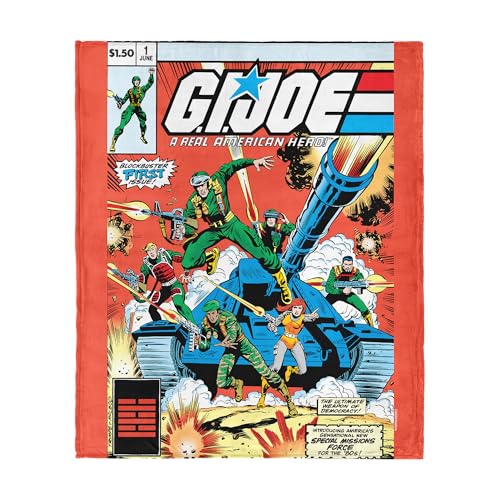 NORTHWEST G.I. Joe GI Comics Issue 1 Silk Touch Überwurf, 101,6 x 127 cm – Offizielle Hasbro Cartoon-Fleecedecke, ultraweiche Retro-Bettwäsche für Bett oder Couch von Northwest