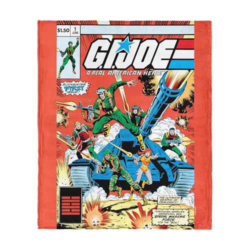 NORTHWEST G.I. Joe GI Comics Issue 1 Silk Touch Überwurf, 127 x 152,4 cm – Offizielle Hasbro Cartoon-Fleecedecke, ultraweiche Retro-Bettwäsche für Bett oder Couch von Northwest