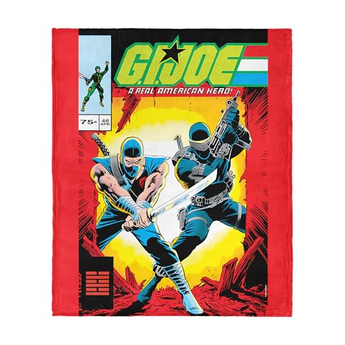 NORTHWEST G.I. Joe GI Comics Ninja in Arms Silk Touch Überwurf, 127 x 152,4 cm – Offizielle Hasbro Cartoon-Fleecedecke, ultraweiche Retro-Bettwäsche für Bett oder Couch von Northwest