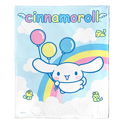 Northwest Cinnamoroll Silk Touch Überwurfdecke, 127 x 152,4 cm, Regenbogenwolken von Northwest