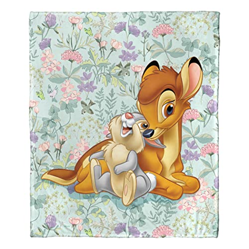 Northwest Disney's Bambi 80th Celebration Silk Touch Überwurfdecke, 127 x 152,4 cm, Botanical Duo von Northwest
