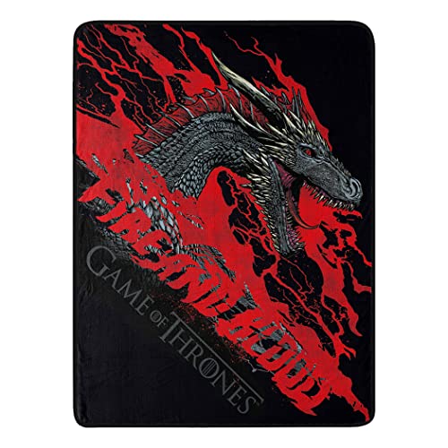 Northwest Game of Thrones Micro Raschel Überwurfdecke, 116,8 x 152,4 cm, Feuer und Blut von Northwest