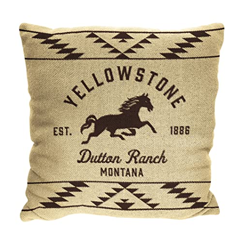 Northwest Jacquard-Kissen, gewebt, 50,8 x 50,8 cm, Yellowstone-Dutton Ranch von Northwest