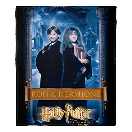 NORTHWEST Harry Potter Überwurfdecke, seidig, 127 x 152,4 cm, Ron und Hermine von Northwest