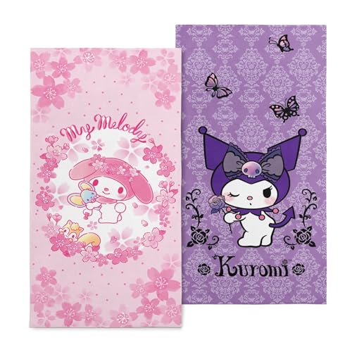 NORTHWEST Sanrio Hello Kitty Strandtuch-Set für Jungen und Mädchen, 2er-Pack, übergroß, weich, schnell trocknend, sandabweisend, Poolhandtücher mit Sakura-Blumen-Design, 76,2 x 152,4 cm von Northwest