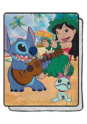 Northwest Lilo & Stitch Tropical Mix Silk Touch Sherpa Überwurf, 101,6 x 127 cm von Northwest