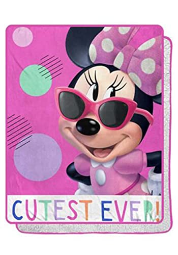 Northwest Minnie Mouse Silk Touch Sherpa Überwurfdecke, 101,6 x 127 cm, Cutie Patootie von Northwest