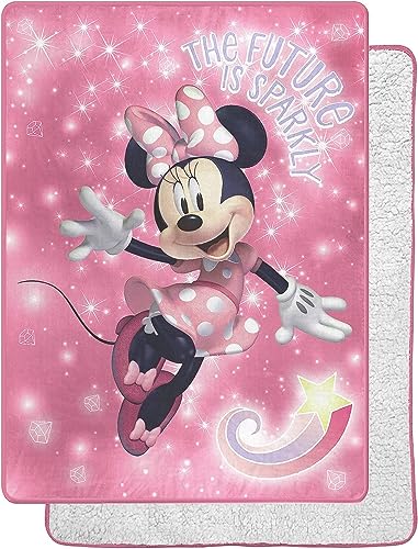 Northwest Minnie Mouse Minnie Sparkles Übergroße Sherpa-Überwurfdecke, seidig, 152,4 x 203,2 cm Northwest Minnie Mouse Minnie Sparkles Übergroße Sherpa-Überwurfdecke, seidig, 152,4 x 203,2 cm von Northwest