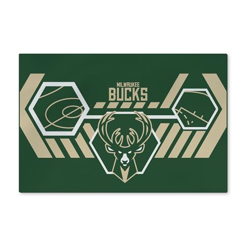 Northwest NBA Milwaukee Bucks Waschbarer Teppich, 50,8 x 81,3 cm, agil von Northwest