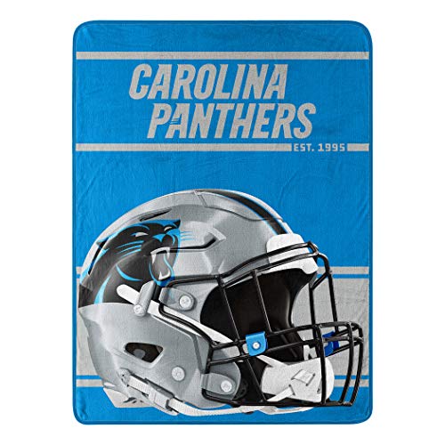 Northwest NFL Carolina Panthers Micro Raschel Run Design gerollte Decke, Teamfarben, Einheitsgröße (1NFL059050018RET) von Northwest