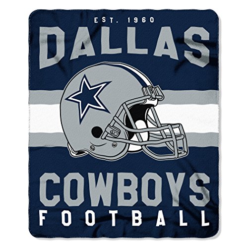 Northwest NFL Dallas Cowboys Singular 50 152,4 cm bedruckter Fleece-Überwurf, blau, 127 x 152,4 cm von Northwest