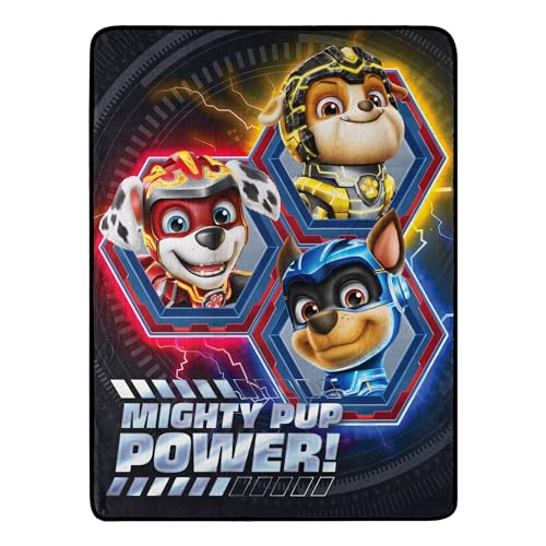 Northwest Paw Patrol Micro Raschel Überwurfdecke, 116,8 x 152,4 cm, Mighty Pups von Northwest