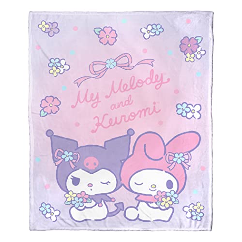 Northwest Sanrio My Melody and Kuromi Überwurfdecke, seidig, 127 x 152 cm, Pastellfarben von Northwest