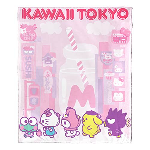 Northwest Silk Touch Überwurfdecke, 127 x 152,4 cm, Hello Kitty – Kawaii Tokyo von Northwest
