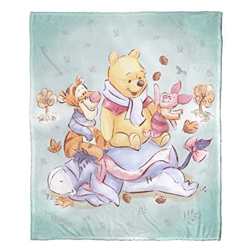 Northwest Disney's Winnie The Pooh Überwurfdecke, seidig, 127 x 152,4 cm, Herbstglück von Northwest