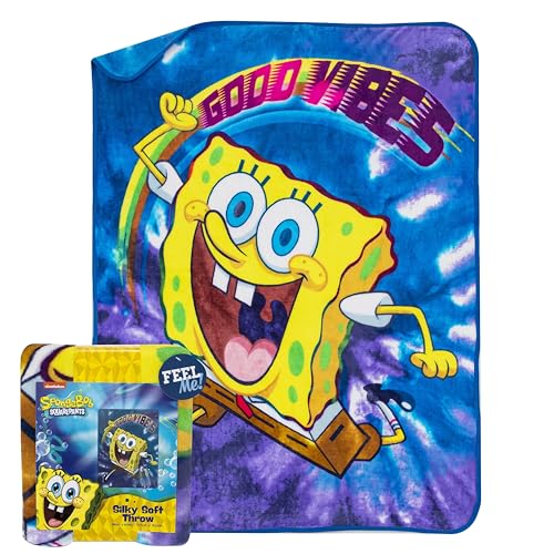 Northwest Spongebob Tie Dye Ready Silk Touch Überwurfdecke, 116,8 x 152,4 cm von Northwest