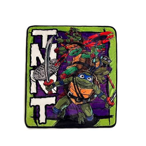 Northwest Teenage Mutant Ninja Turtles Silk Touch Sherpa Überwurfdecke, 101,6 x 127 cm, Turtle Terror von Northwest