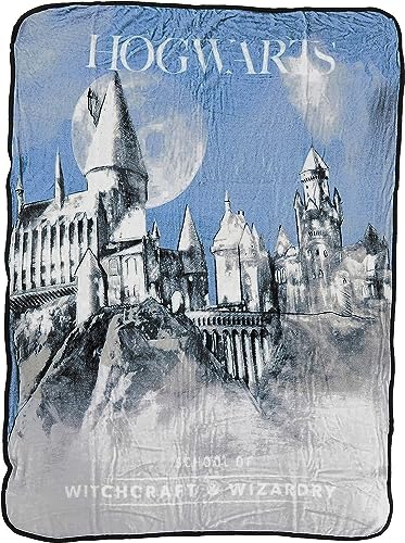 Northwest Throw Blanket Harry Potter Micro Raschel Überwurfdecke, Polyester, Hexerei und Zauberei, 46" x 60" von Northwest