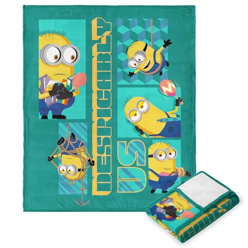 Northwest Überwurfdecke aus Ich - Einfach Unverbesserlich 4, superweiche Plüschdecke, 127 x 152,4 cm, Minion Bonanza von Northwest
