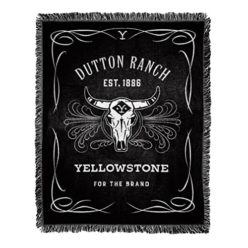 Northwest Yellowstone Gewebte Jacquard-Überwurfdecke, 116,8 x 152,4 cm, Whiskey-Etikett von Northwest