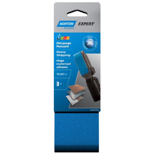 Norton - 2 bandes corindon Expert 75 x 457 mm (grain 36) von NORTON
