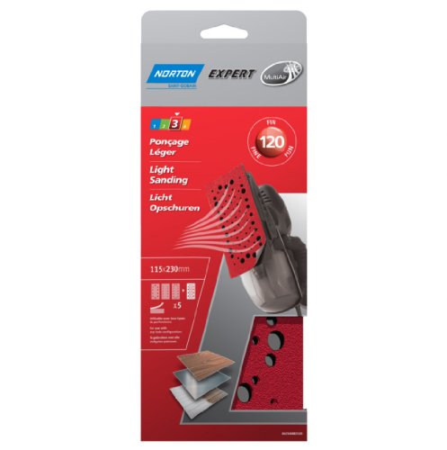 Norton - 5 garnitures corindon Multi-Air 115 x 230 mm (grain 120) von NORTON