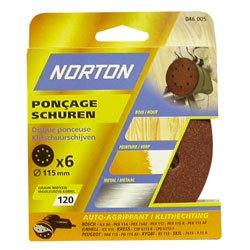 Norton Set von 6 Lochscheibe 6 Löcher selbsthaftendem Ø 115 Korn 50 von NORTON