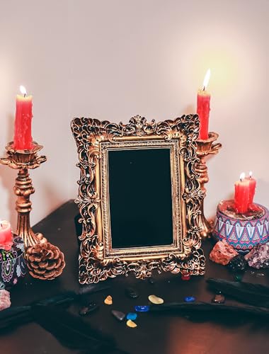 Nosadi Black Scrying Mirror Witchcraft Mirror Scrying Tools Altar Kit Supplies Divination Decorative Mirror Square Antique Dark Gold 7.1" W x 8.8" L Nosadi Black Scrying Mirror Witchcraft Mirror Scrying Tools Altar Kit Supplies Divination Decorative Mirror Square Antique Dark Gold 7.1" W x 8.8" L von Nosadi