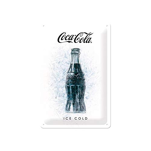 Coca-Cola - Ice White, Blechschild 25 x 50 cm von Nostalgic-Art