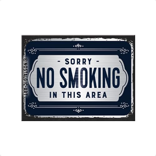 Nostalgic-Art, Retro Kühlschrank-Magnet, Achtung – Sorry, No Smoking – Nostalgie Geschenk-Idee, aus Metall, Vintage-Design, 6 x 8 cm von Nostalgic-Art