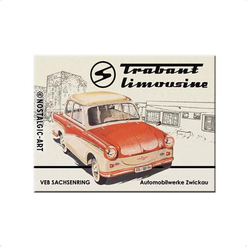 Nostalgic-Art Retro Kühlschrank-Magnet, 6 x 8 cm, Trabant Limousine – Souvenir & Geschenk-Idee, aus Metall, Vintage Design von Nostalgic-Art