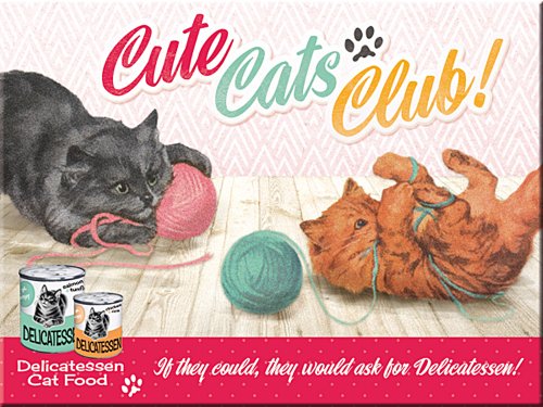 Nostalgic-Art 14275 Animal Club - Cute Cats Club, Magnet 8x6 cm von Nostalgic-Art