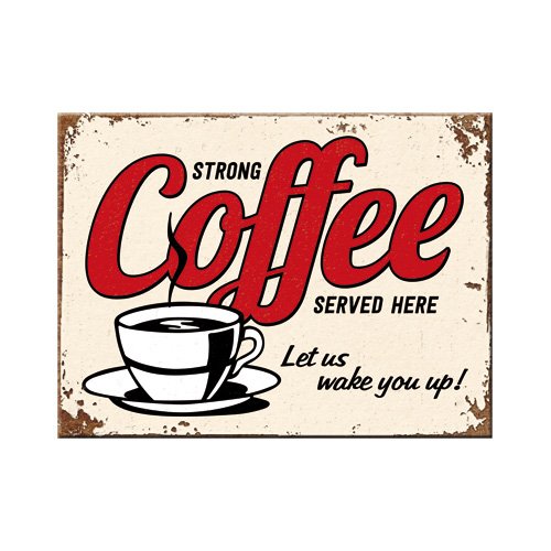 Nostalgic-Art 14343 USA Strong Coffee Served Here, Magnet, Metall, bunt, 8 x 6 x 0,2 cm von Nostalgic-Art