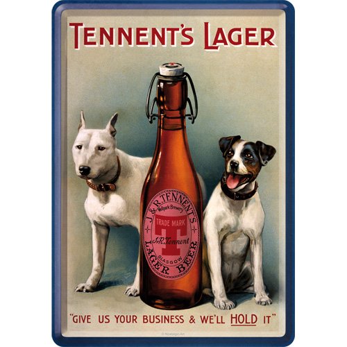 Nostalgic-Art 16268 Open Bar - Tennents Lager, Blechpostkarte 10x14 cm von Nostalgic-Art