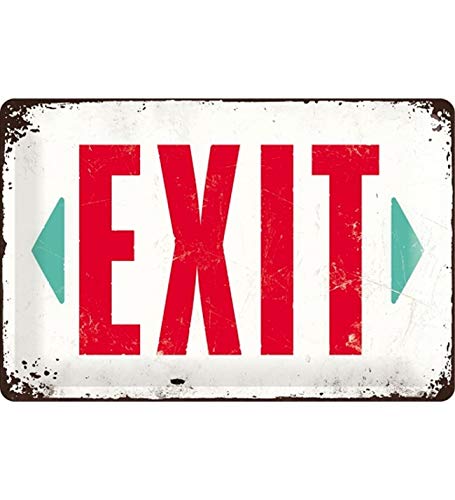 Nostalgic-Art Retro Blechschild, Achtung – Exit – Geschenk-Idee für Gamer, aus Metall, Vintage-Design zur Dekoration, 20 x 30 cm von Nostalgic-Art