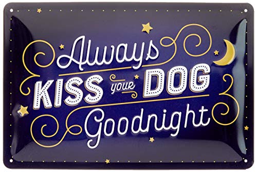 Nostalgic-Art Retro Blechschild, 20 x 30 cm, PfotenSchild – Kiss Your Dog – Geschenk-Idee für Hunde-Besitzer, aus Metall, Vintage Design mit Spruch von Nostalgic-Art