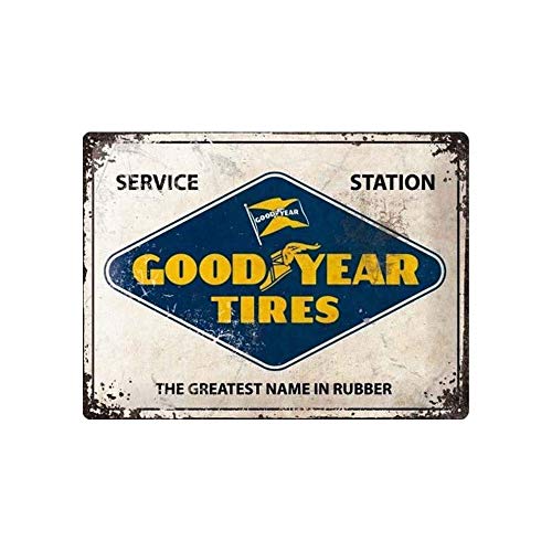 Nostalgic-Art Retro Blechschild, Goodyear – Logo White – Geschenk-Idee für Auto- und Motorrad-Fans, aus Metall, Vintage-Design zur Deko, 30 x 40 cm von Nostalgic-Art