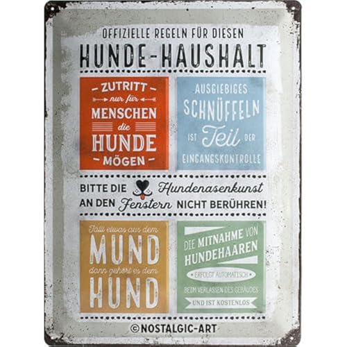 Nostalgic-Art Retro Blechschild, 30 x 40 cm, PfotenSchild – Hunde-Haushalt Regeln – Geschenk-Idee für Hunde-Besitzer, Original Lizenzprodukt (OLP), aus Metall, Vintage Design, Blechschilder Sprüche Nostalgic-Art Retro Blechschild, 30 x 40 cm, PfotenSchild – Hunde-Haushalt Regeln – Geschenk-Idee für Hunde-Besitzer, Original Lizenzprodukt (OLP), aus Metall, Vintage Design, Blechschilder Sprüche von Nostalgic-Art