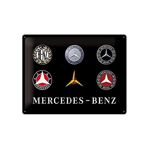 Nostalgic-Art Retro Blechschild, 30 x 40 cm, Mercedes-Benz – Logo Evolution – Mercedes-Benz Geschenk-Idee, aus Metall, Vintage Design von Nostalgic-Art