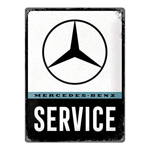 Nostalgic-Art 23253 Retro Blechschild Mercedes-Benz – Service – Geschenk-Idee für Auto Accessoires Fans, aus Metall, Vintage-Dekoration, 30 x 40 cm von Nostalgic-Art