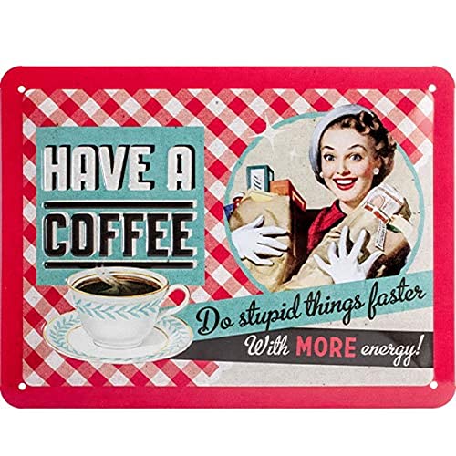 Nostalgic-Art Retro Blechschild, 15 x 20 cm, Have A Coffee – Geschenk-Idee für Nostalgie-Fans, aus Metall, Vintage Design von Nostalgic-Art