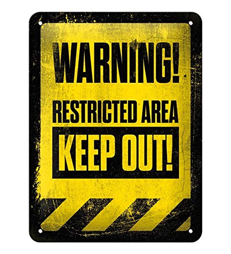 Nostalgic-Art 26172 Achtung Restricted Area, Keep Out, Blechschild, 15 x 20 cm von Nostalgic-Art