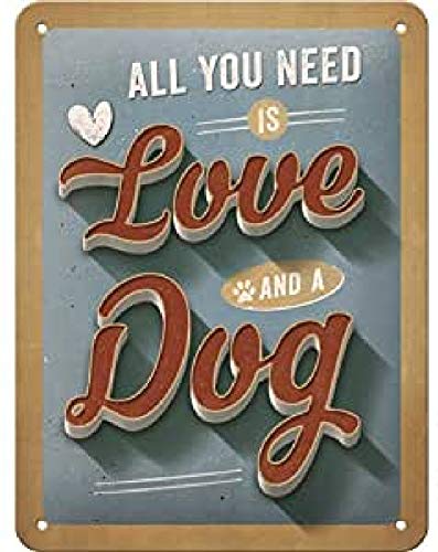 Nostalgic-Art Retro Blechschild PfotenSchild – Love Dog – Geschenk-Idee für Hunde-Besitzer, aus Metall, Vintage-Design zur Dekoration, 15 x 20 cm Nostalgic-Art Retro Blechschild PfotenSchild – Love Dog – Geschenk-Idee für Hunde-Besitzer, aus Metall, Vintage-Design zur Dekoration, 15 x 20 cm von Nostalgic-Art