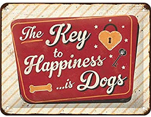 Nostalgic-Art Retro Blechschild PfotenSchild – Key to Happiness – Geschenk-Idee für Hunde-Besitzer, aus Metall, Vintage-Dekoration, 15 x 20 cm Nostalgic-Art Retro Blechschild PfotenSchild – Key to Happiness – Geschenk-Idee für Hunde-Besitzer, aus Metall, Vintage-Dekoration, 15 x 20 cm von Nostalgic-Art