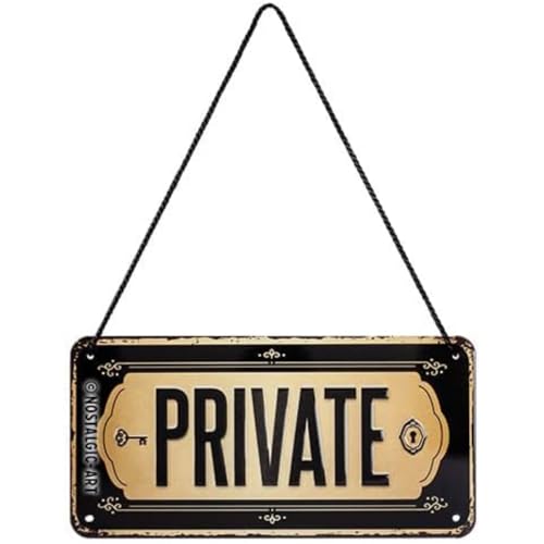 Nostalgic-Art Retro Hängeschild, 10 x 20 cm, Private – Warnschild als Geschenk-Idee, aus Metall, Vintage Design mit Spruch, Blechschilder Sprüche Nostalgic-Art Retro Hängeschild, 10 x 20 cm, Private – Warnschild als Geschenk-Idee, aus Metall, Vintage Design mit Spruch, Blechschilder Sprüche von Nostalgic-Art
