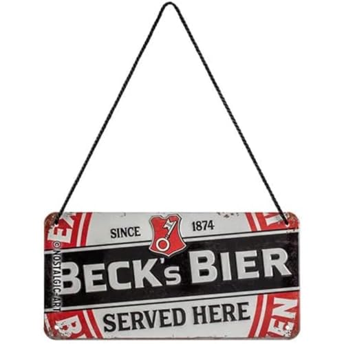 Nostalgic-Art 28033 - Beck's - Label Served Here, Hängeschild 10 x 20 cm aus Metall, inkl. Kordel Nostalgic-Art 28033 - Beck's - Label Served Here, Hängeschild 10 x 20 cm aus Metall, inkl. Kordel von Nostalgic-Art