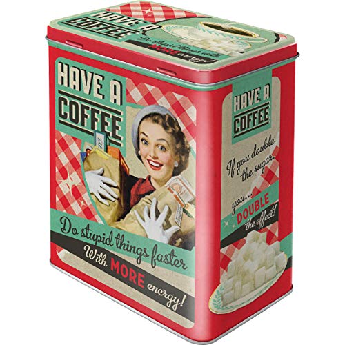 Nostalgic-Art Retro Vorratsdose L, Say it 50's – Have A Coffee – Geschenk-Idee für Nostalgie-Fans, Große Kaffee-Dose aus Blech, Vintage-Design, 3 l von Nostalgic-Art