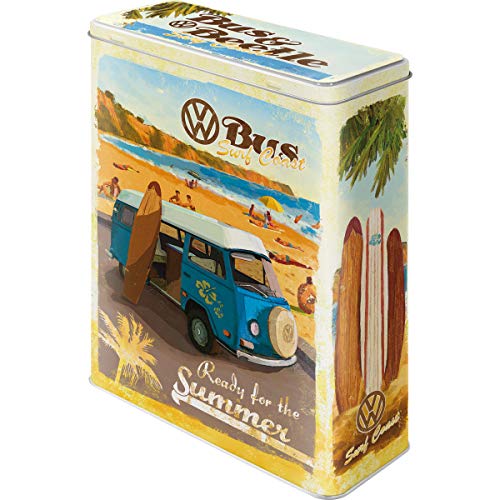 Nostalgic-Art Retro Vorratsdose XL, 4 l, VW Bulli & Beetle – Summer & Beach – Volkswagen Bus Geschenk-Idee, Aufbewahrungsbox für Cornflakes, Vintage Design von Nostalgic-Art