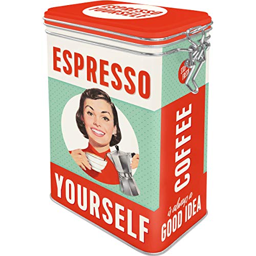 Nostalgic-Art Retro Kaffeedose, 1,3 l, Espresso Yourself – Geschenk-Idee für Nostalgie-Fans, Blech-Dose mit Aromadeckel, Vintage Design Nostalgic-Art Retro Kaffeedose, 1,3 l, Espresso Yourself – Geschenk-Idee für Nostalgie-Fans, Blech-Dose mit Aromadeckel, Vintage Design von Nostalgic-Art